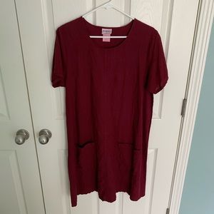 Red dress with pockets